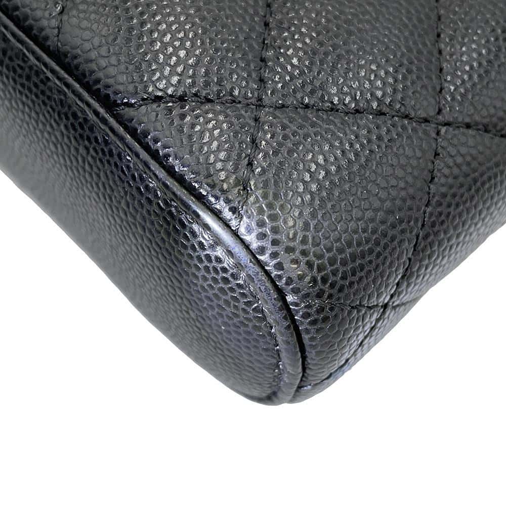 CHANEL Mini Vanity Matelasse Chain Shoulder Bag BlackAP1466 Caviar Leather
