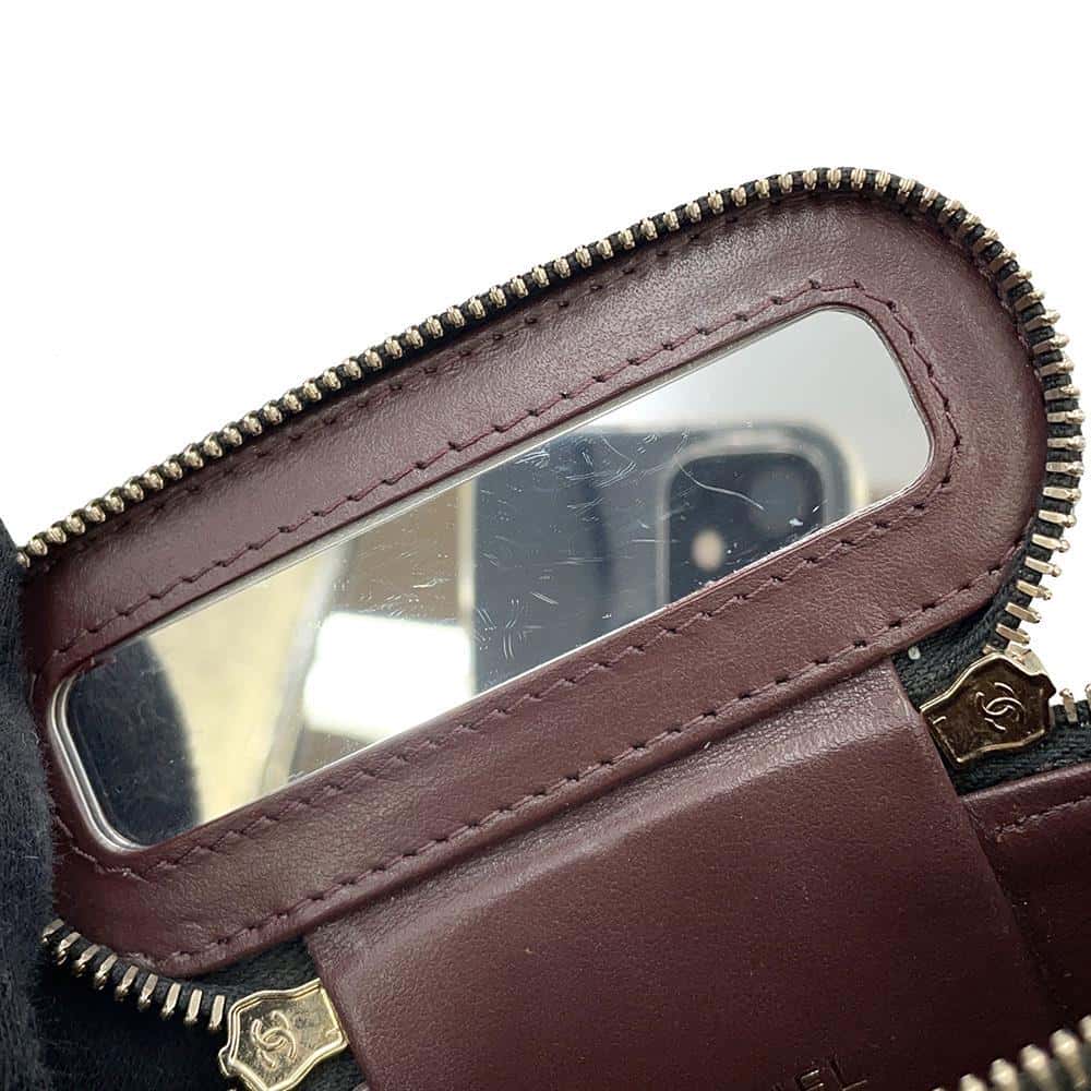 CHANEL Mini Vanity Matelasse Chain Shoulder Bag BlackAP1466 Caviar Leather