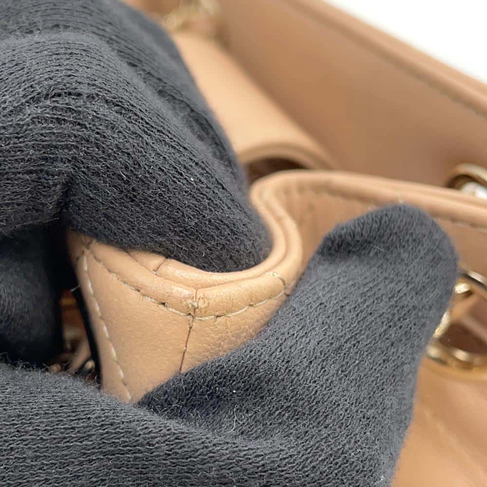 CHANEL Matelasse Chain Bucket Shoulder Bag BeigeAS3176 Lambskin