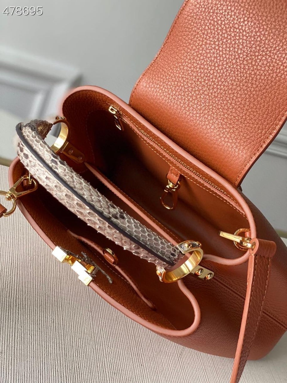 Louis Vuitton Capucines BB Taurillon And Python Brown For Women,  Shoulder And Crossbody Bags 10.4in/27cm Louis Vuitton N97980