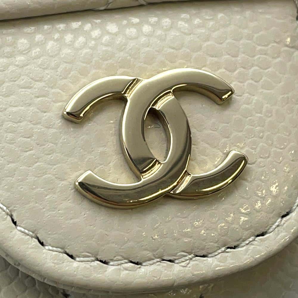 CHANEL Matelasse Flap ChainShoulder Phone Pouch GrayAP2096 Caviar Leather