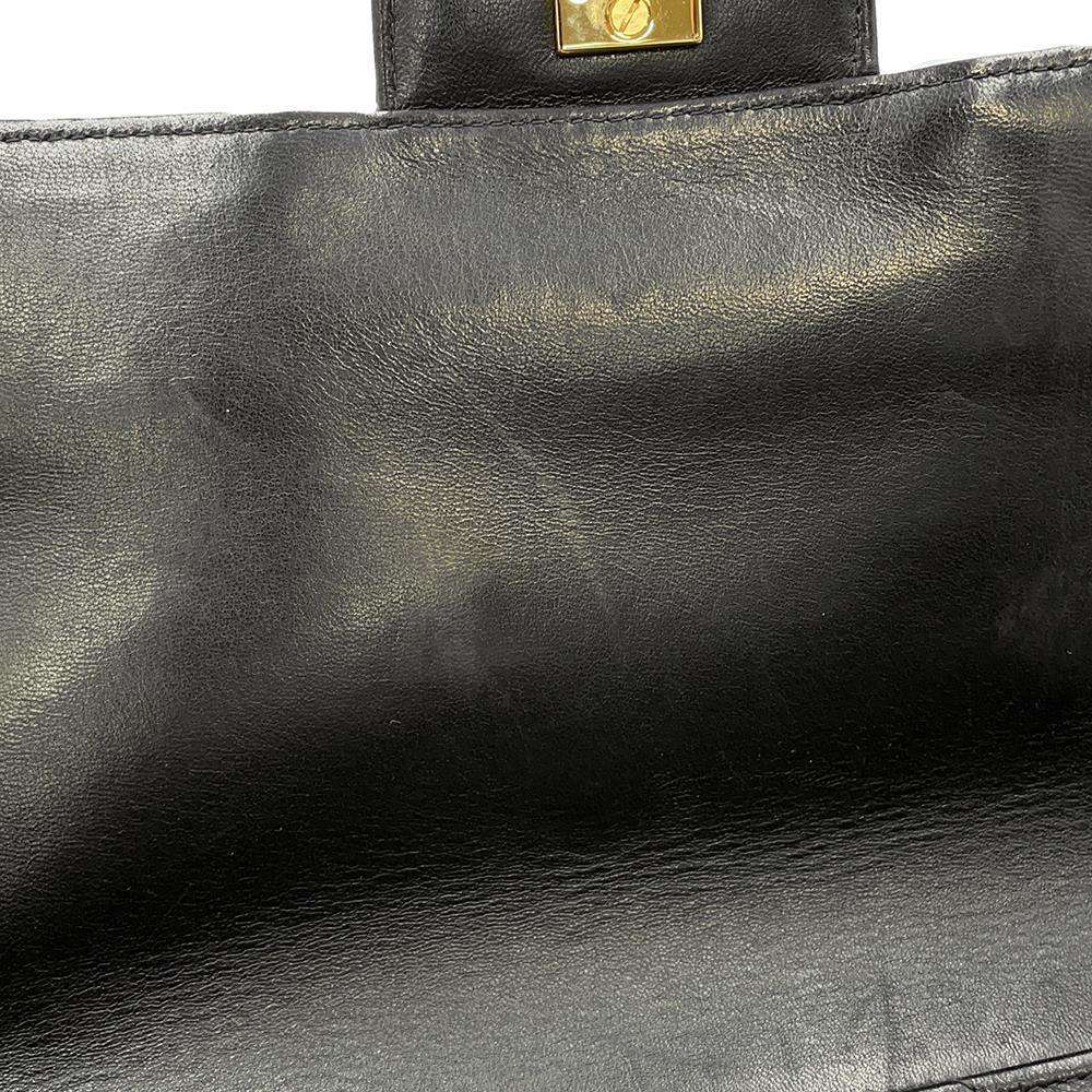 CHANEL Double FaCeline Matelasse ChainShoulder Black Lambskin