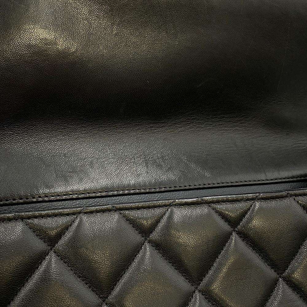 CHANEL Double FaCeline Matelasse ChainShoulder Black Lambskin