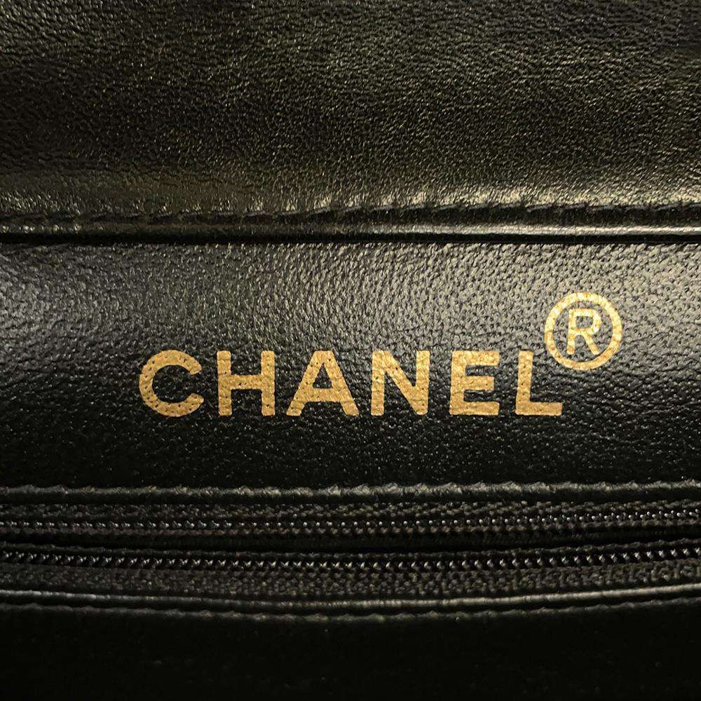 CHANEL Double FaCeline Matelasse ChainShoulder Black Lambskin
