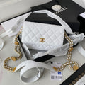 ChanelSmall GlamIap Bag Gold Hardware White For Women Handbags, Shoulder Bags 7.5in/19cm AP2840
