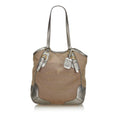 Prada Br Beige Canvas Fabric Canapa Tote Bag Italy