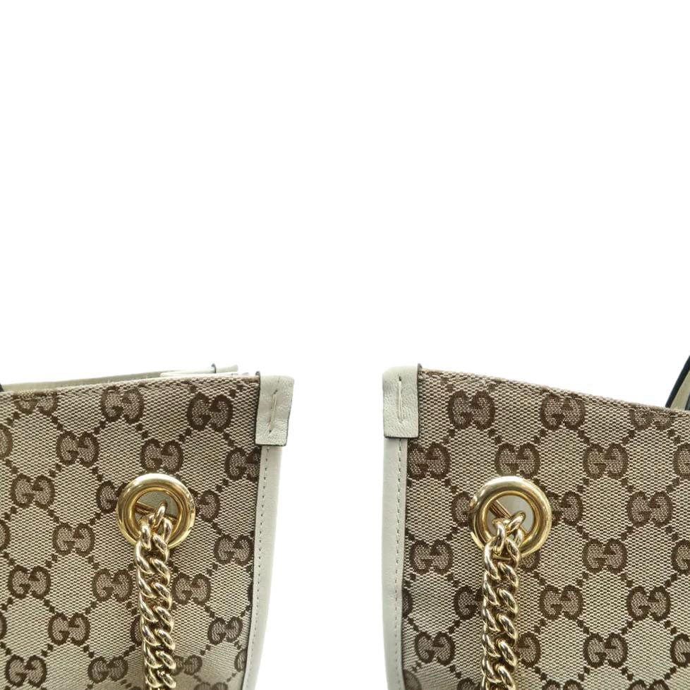 GUCCI Horsebit 1955 Gucci Supreme Canvas Tote Bag White 621144