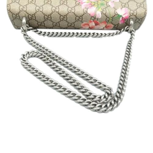 GUCCI Dionysus Medium Blooms Gucci Supreme Canvas Shoulder Bag Beige 400249