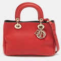 Red Leather Small Diorissimo Tote