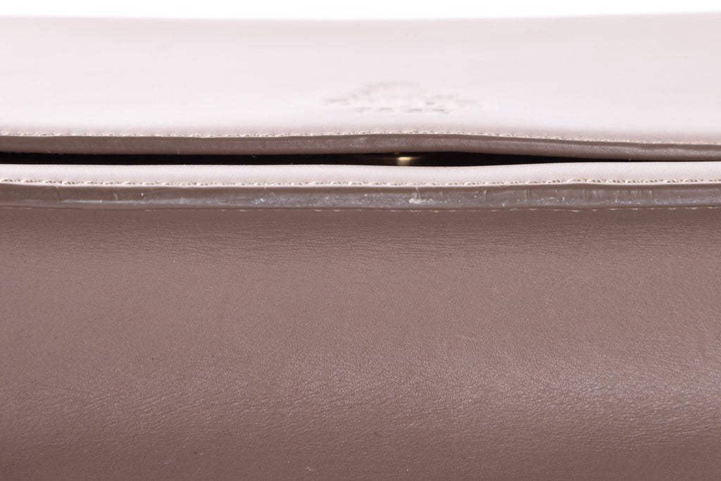 Mark Cross Taupe Clutch with Shoulder Chain