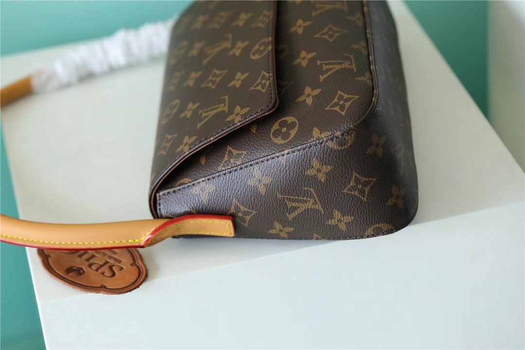 Louis Vuitton Mini Looping GlamIap Shoulder Bag Monogram For Women 9.4in/24cm Brown Louis Vuitton M51147