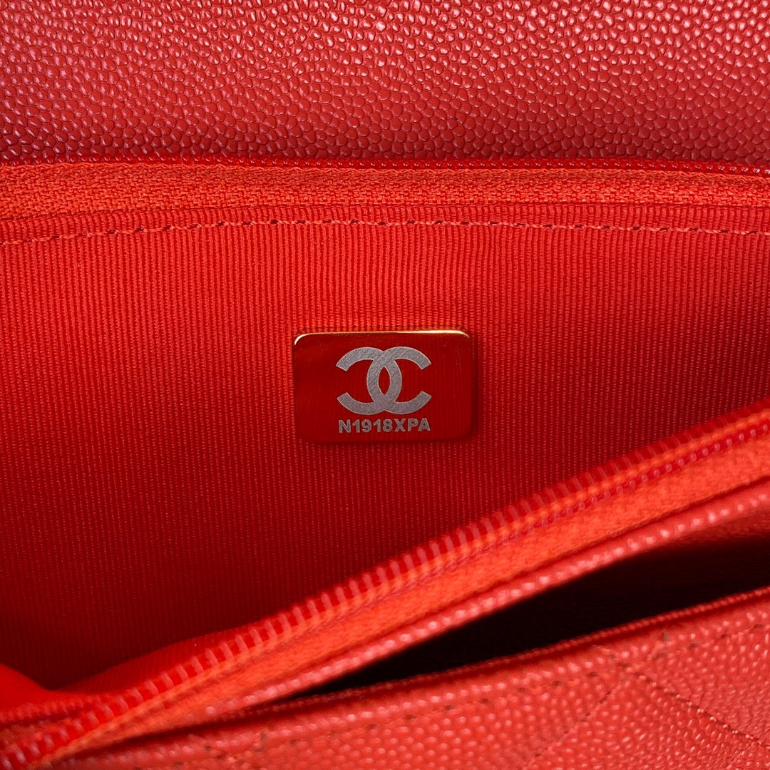 ChanelSmall GlamIap Bag Gold Hardware Red For Women Handbags, Shoulder Bags 7.5in/19cm AP2840
