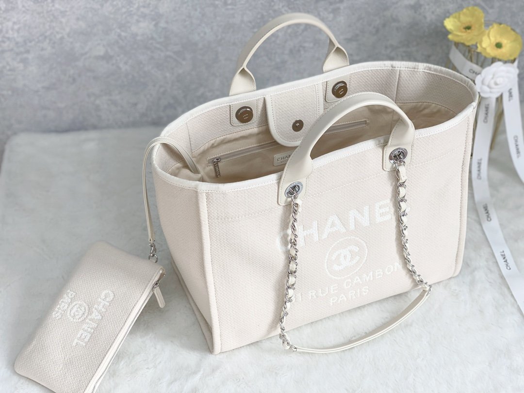 ChanelSmall Shopping Bag SiLouis Vuittoner Hardware Cream For Women, Women’s Handbags, Shoulder Bags 15.2in/39cm AS3257