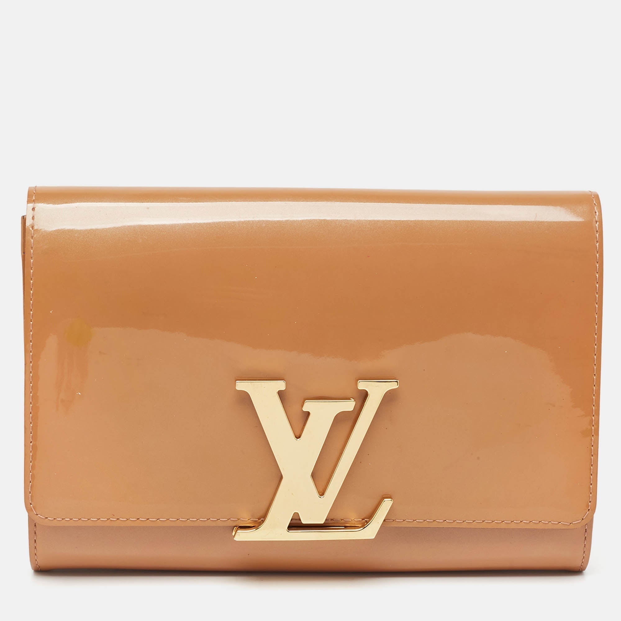 Louis Vuitton Rose Velours  Leather Louise Clutch