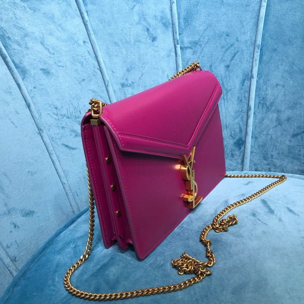 YSSL Cassandra Medium Chain BagÂ Dark Pink For Women 8.7in/22cm YSL