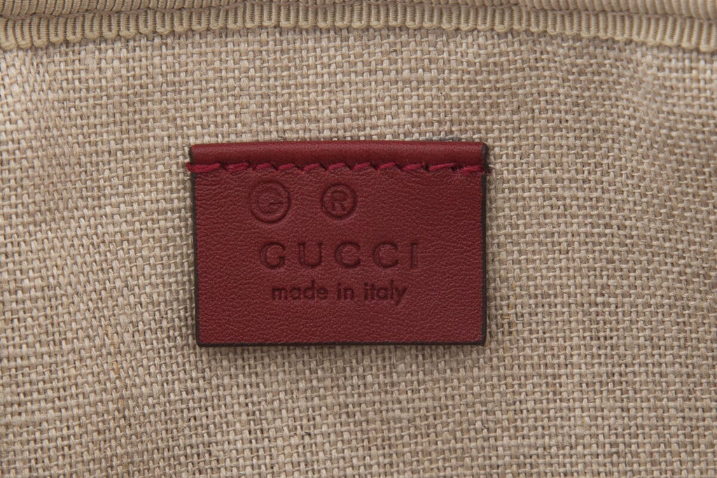 Gucci Microguccissima Red Leather Clutch Bag
