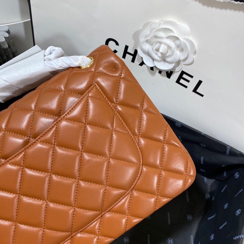 ChanelLarge Classic Handbag Gold Hardware Brown For Women Handbags, Shoulder Bags 11.8in/30cm