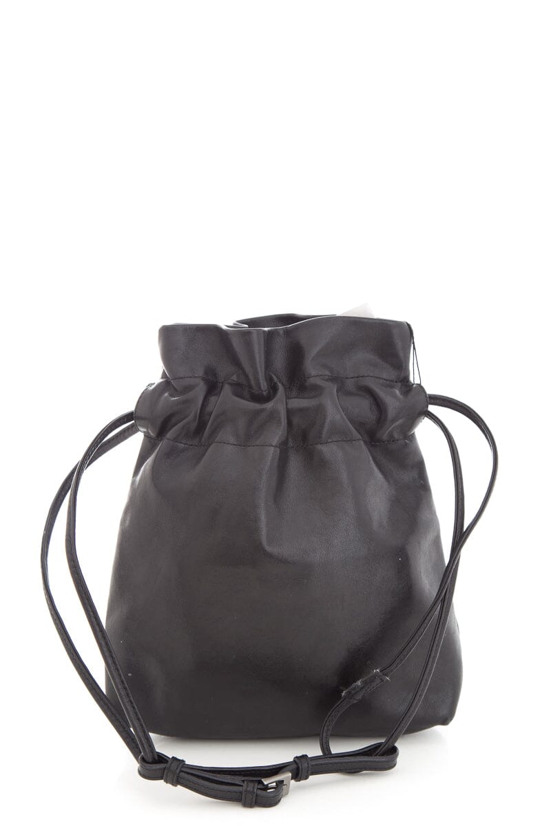 Gucci Vintage Black Leather Bucket Shoulder Bag
