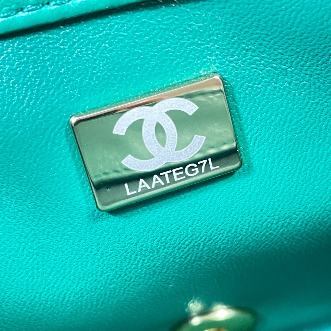 ChanelLarge GlamIap Bag Gold Hardware Green For Women Handbags, Shoulder Bags 9.1in/23cm AS3367