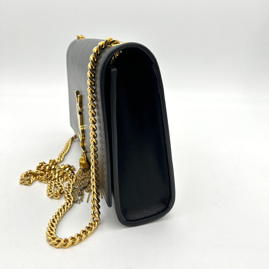 Saint Laurent Classic Kate Tassel Chain Shoulder Black LA30622