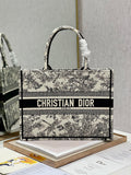 Dior MeDiorum Book Tote Blue Toile de Jouy Flowers Embroidery, Blue/White, For Women Women’s Handbags, Shoulder Bags, 36cm CD