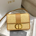 30 Montaigne Bag Natural Cannage Rafa, Brown Handbags, Shoulder Bags, Crossbody Bags, 24cm CD M9203UMBE_M925