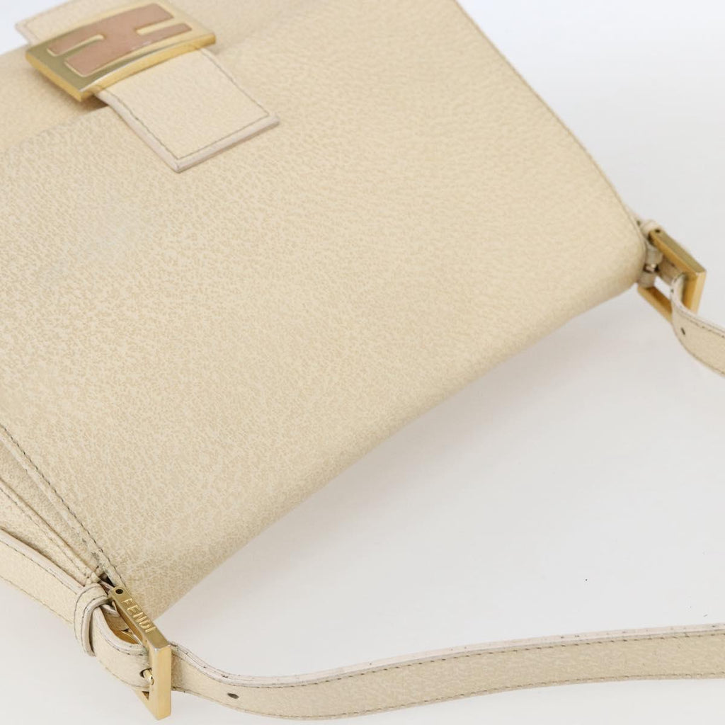 Fendi Mamma Baguette Shoulder Bag Canvas Beige Leather Shoulder Bag Bag