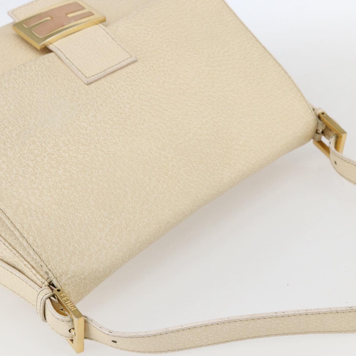 Fendi Mamma Baguette Shoulder Bag Canvas Beige Leather Shoulder Bag Bag
