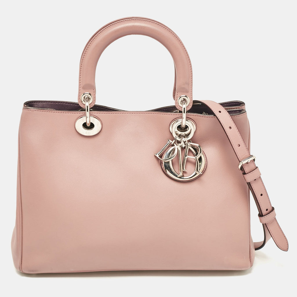 Dior 1:1 Rep Pink Leather Medium Diorissimo Shopper Tote
