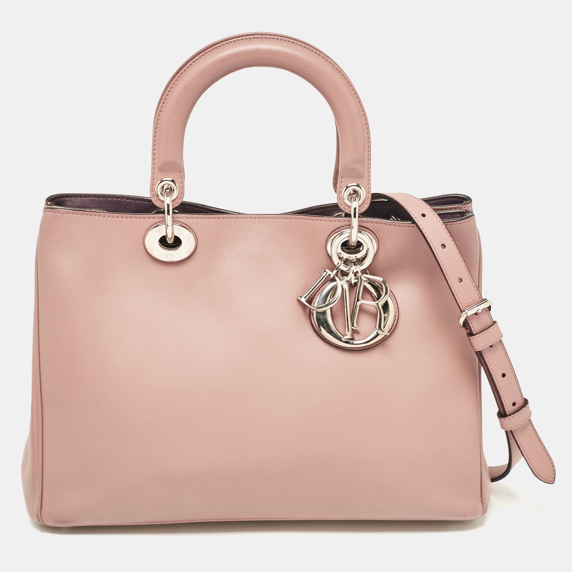 Dior 1:1 Rep Pink Leather Medium Diorissimo Shopper Tote