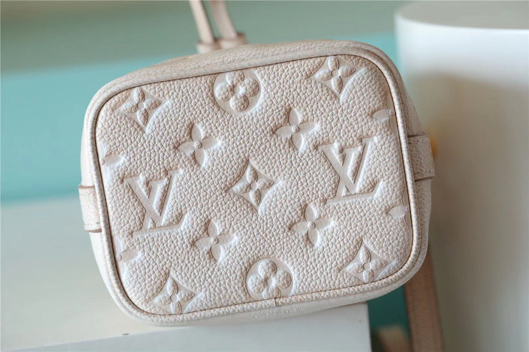 Louis Vuitton Nano Noe Monogram Empreinte Light Beige For Women,  Shoulder And Crossbody Bags 6.3in/16cm Louis Vuitton M81463