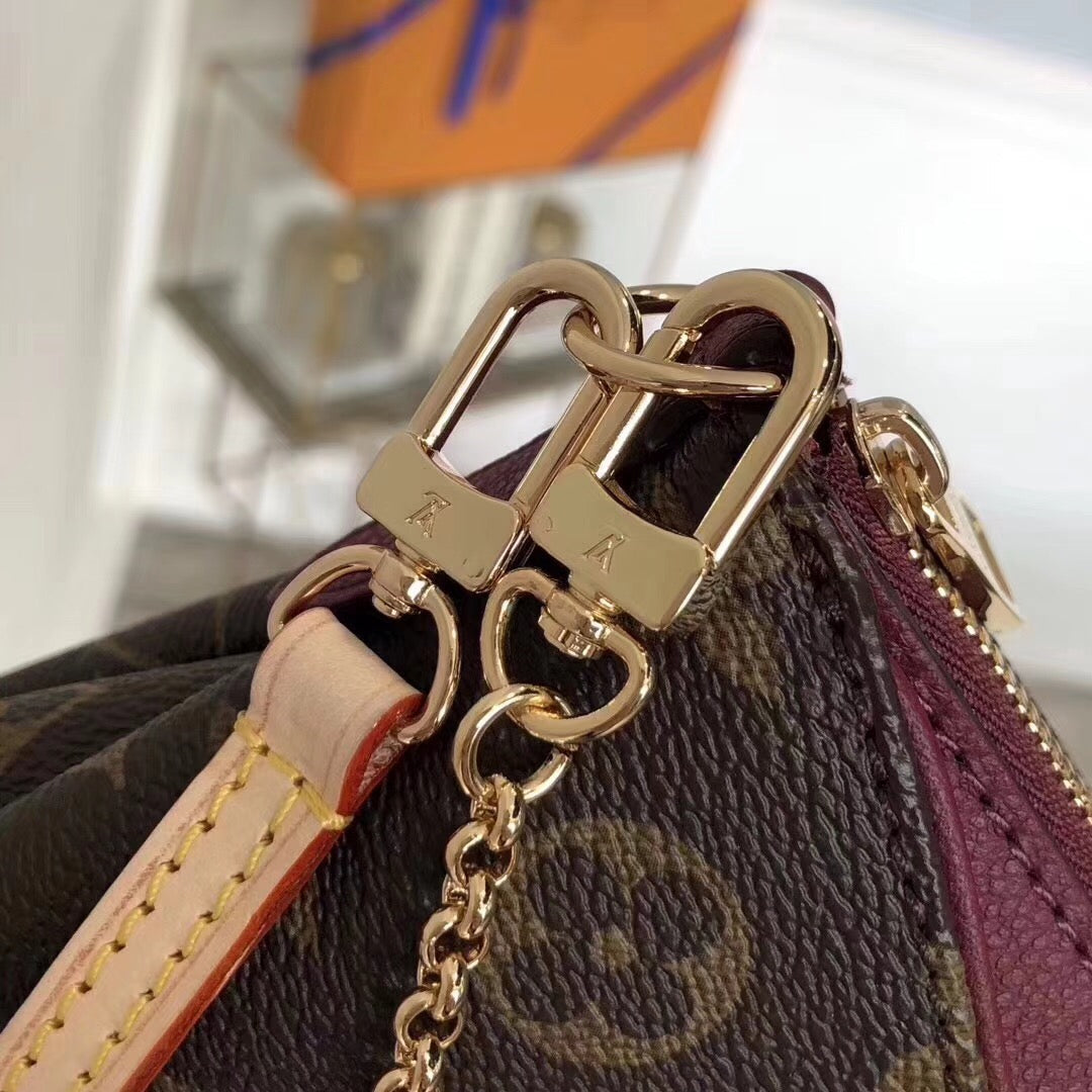 Louis Vuitton Pallas Clutch Monogram Canvas Burgundy For Women, WoHandbag, Shoulder And Crossbody Bags 8.3in/21cm Louis Vuitton M41639