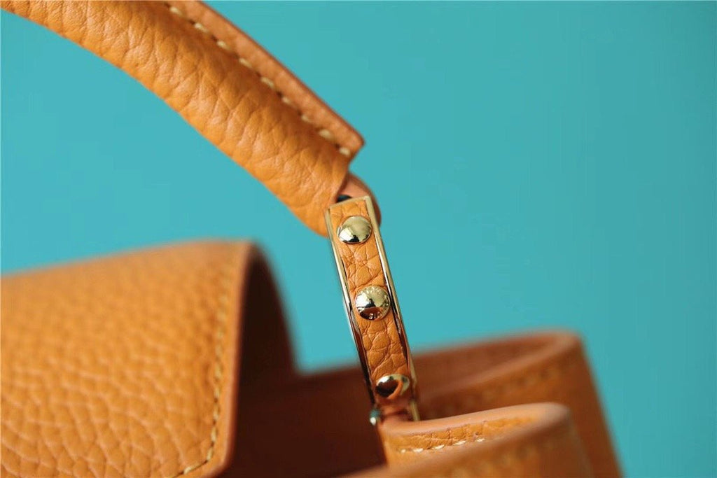 Louis Vuitton Capucines Mini Taurillon Jaune Sunbeam For Women,  Shoulder And Crossbody Bags 21cm/8.3in Louis Vuitton