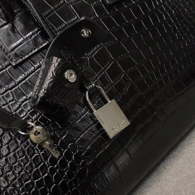 YSSL Sac De Jour Small In Embossed Crocodile Black For Women 12.5in/32cm YSLÂ  378299DND1N1000