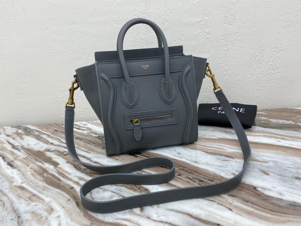 Top Quality Nano LuGucciage Bag In Drummed Grey For WomLB 8in/20cm 189243AQL.10KL