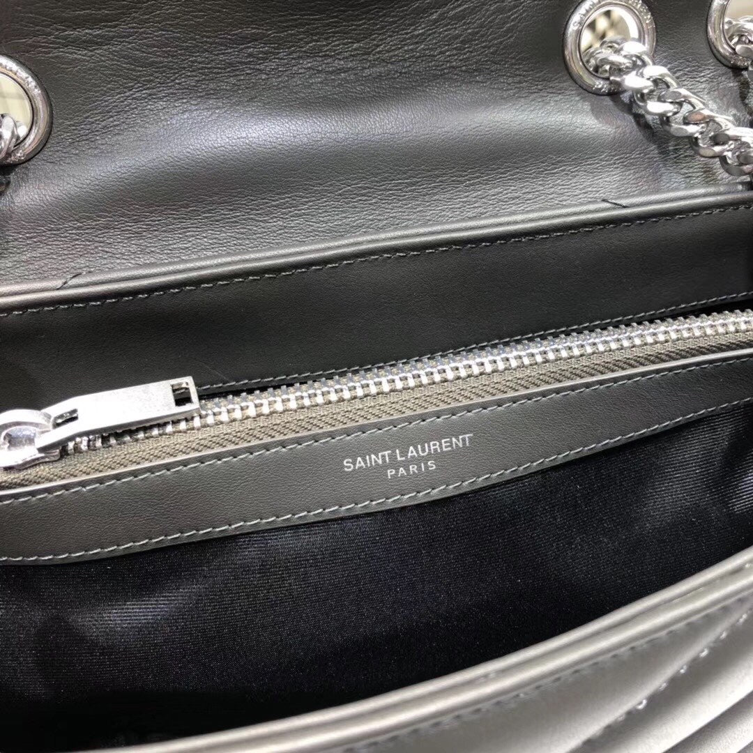 Top Quality Loulou Small Chain Bag In MatelassÃ© "Y"Â Dark Green For Women 9.8in/23cm YSL
