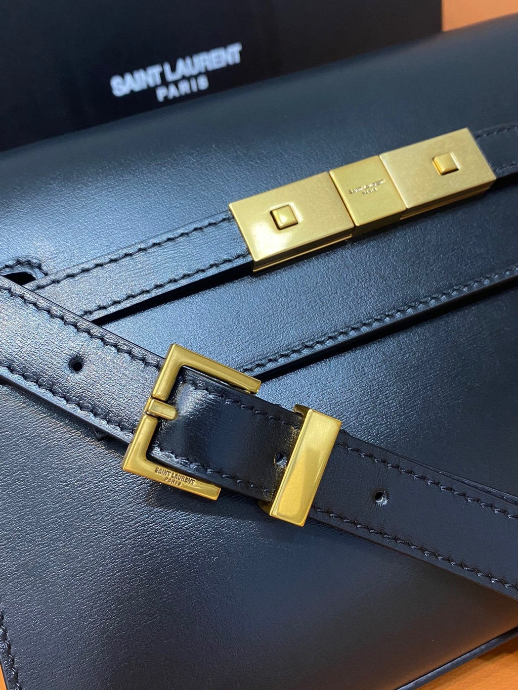 Manhattan Small Shoulder Bag Black For Women 9.4in/24cm YSL 6756260SX0W1000