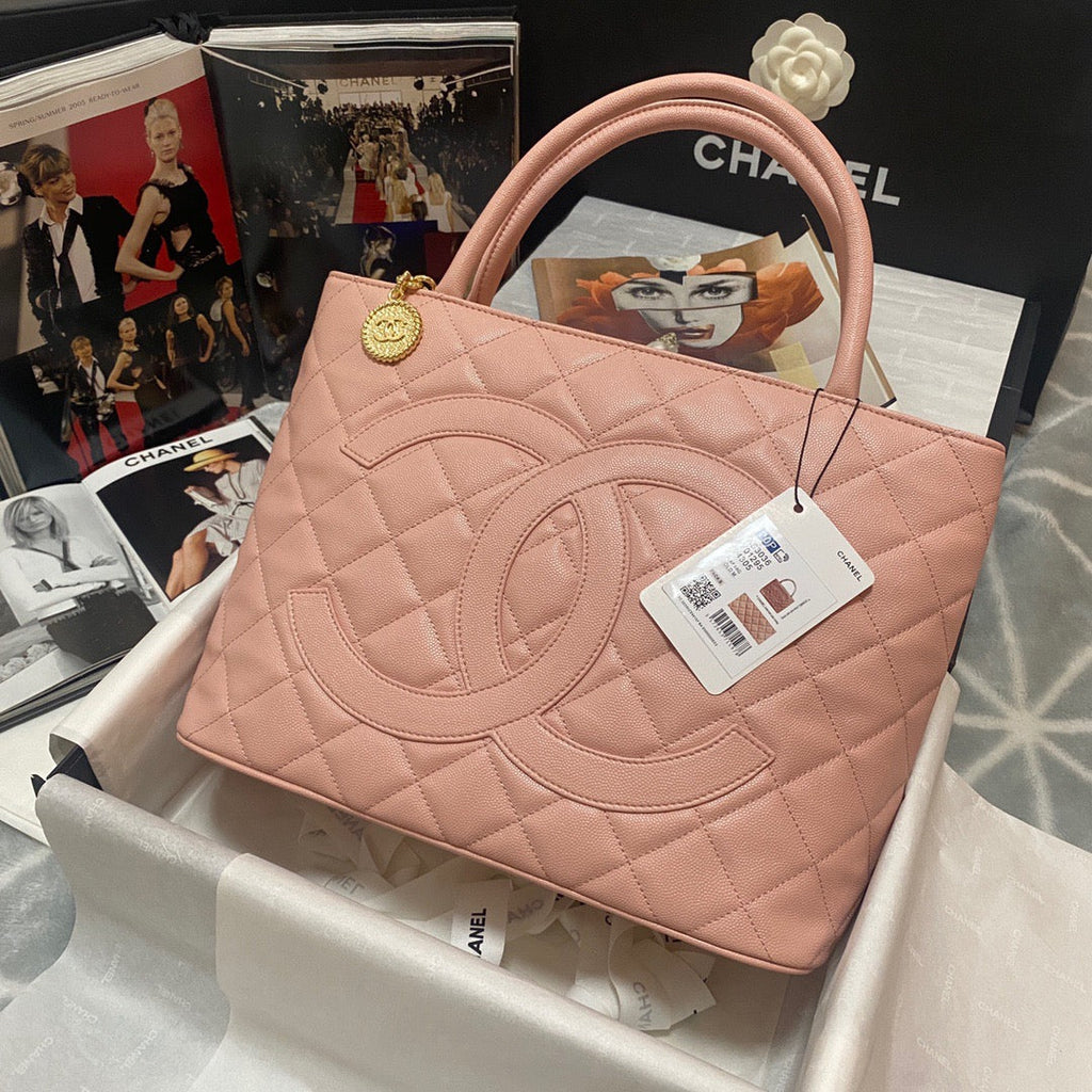 ChanelMedallion Tote Gold Hardware Caviar PiNike For Women Handbags, Shoulder Bags 15.6in/32cmÃ‚Â 
