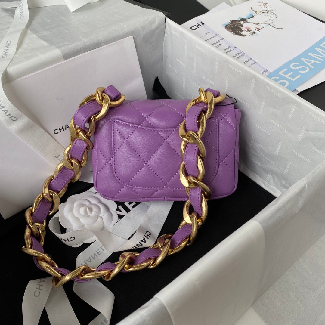 ChanelMini GlamIap Bag Purple For Women Bags Shoulder And Crossbody Bags 6.6in/17cm AS3213