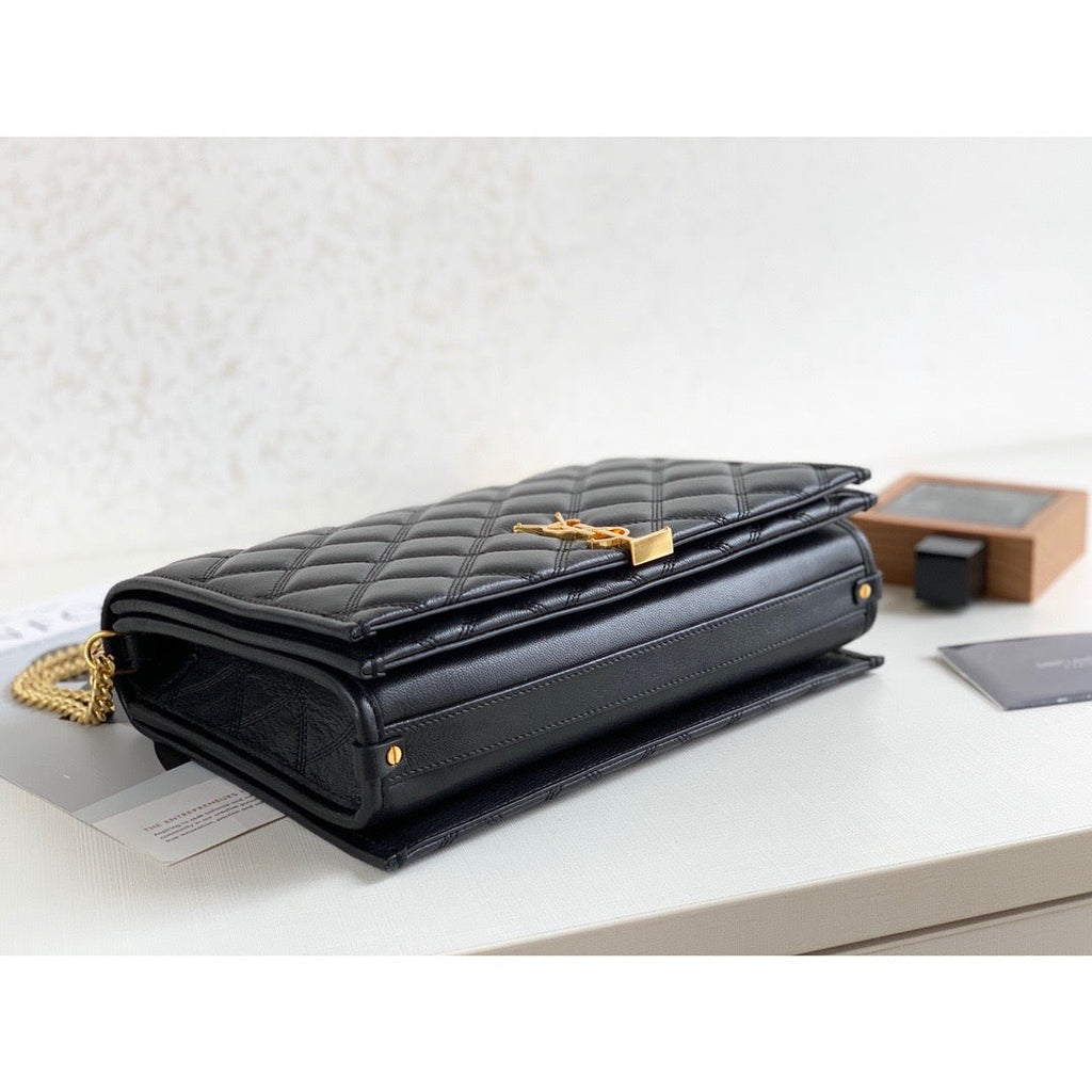 Saint Laurent Becky Small Shoulder Bag Black For Women 10.5in/27cm YSL P00420101