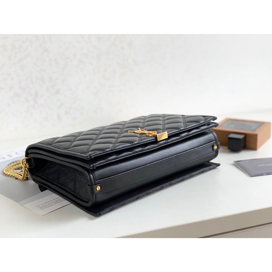Saint Laurent Becky Small Shoulder Bag Black For Women 10.5in/27cm YSL P00420101