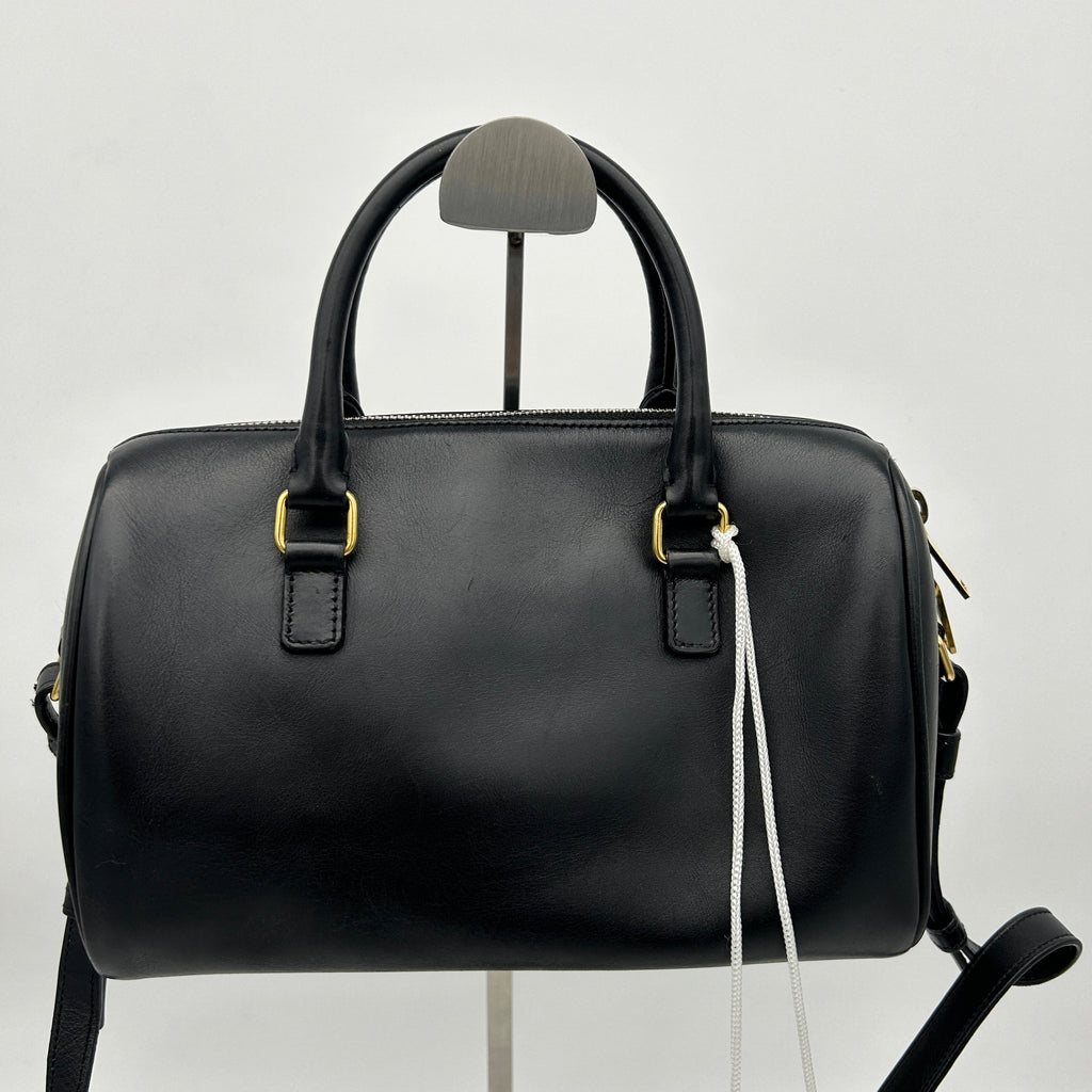 Saint Laurent Black Calfskin Classic Baby Duffle Bag With Strap