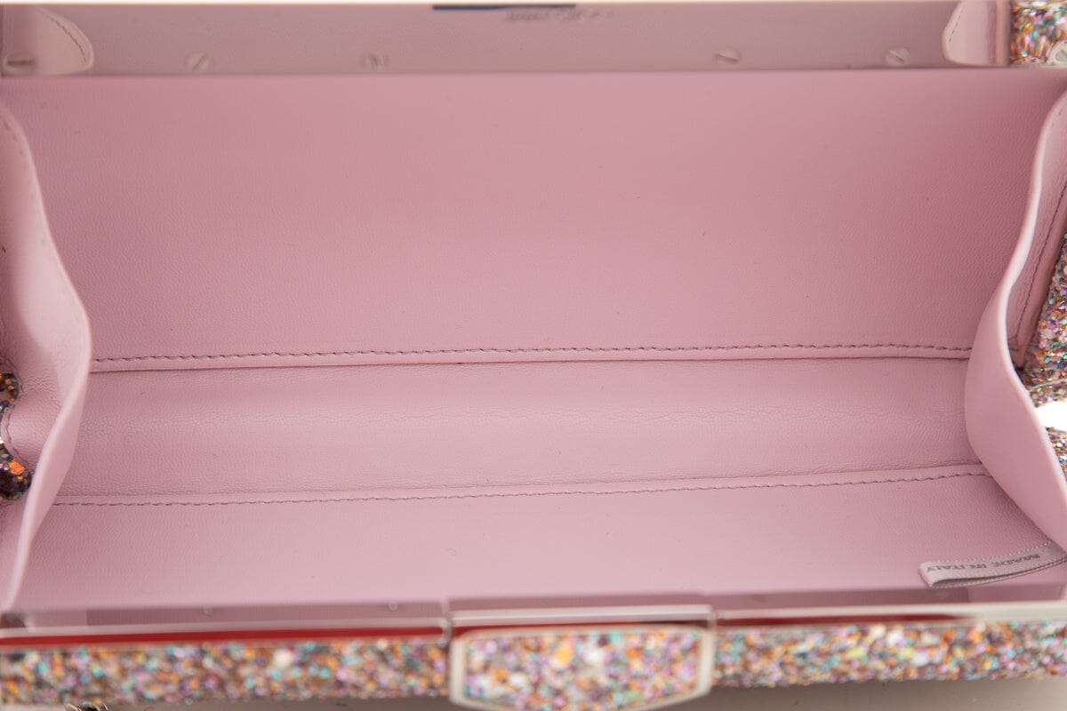 Jimmy Choo Pink Metallic Glitter Clutch