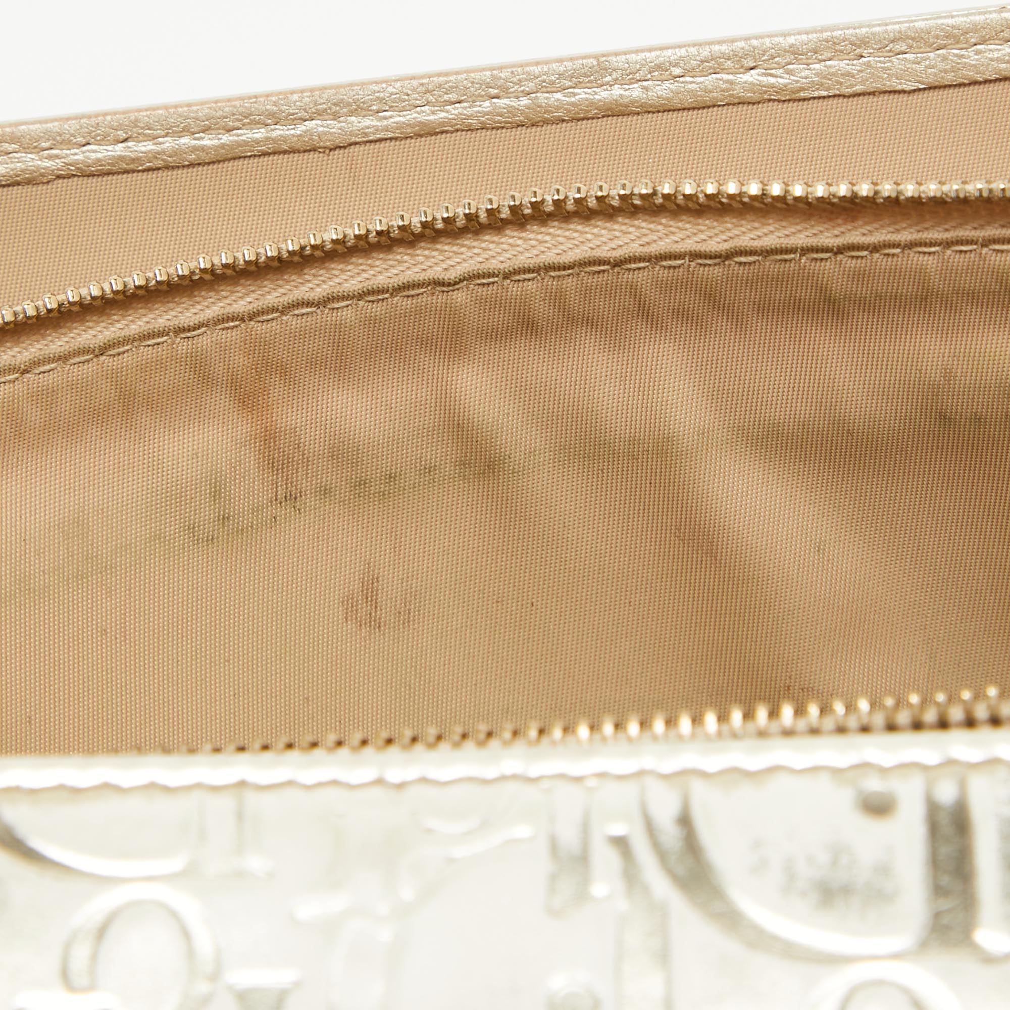 Dior Gold Oblique Embossed  Leather Continental Wallet