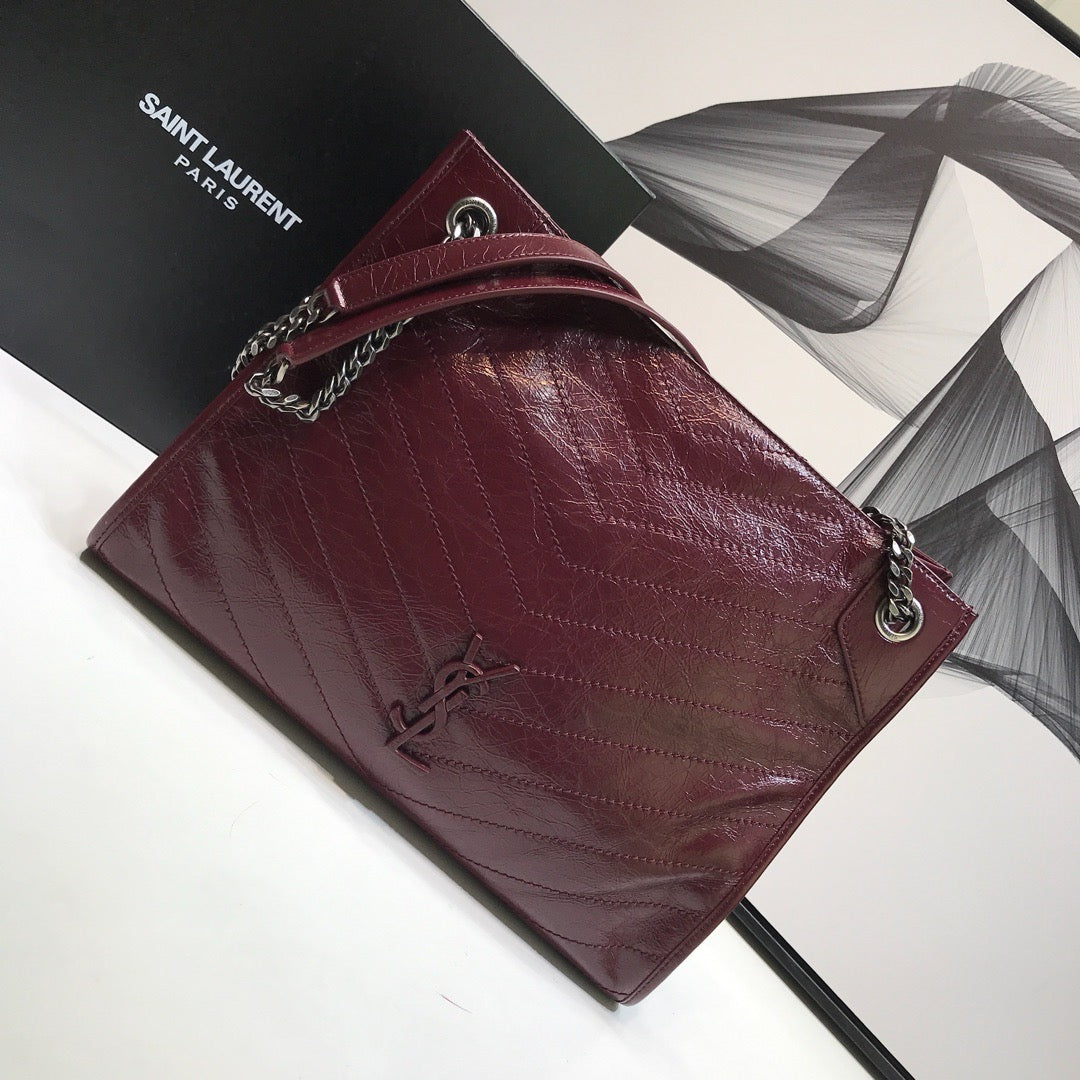 YSSL Niki Medium Shopping Bag Burgundy For Women 12in/32cm YSLÂ 