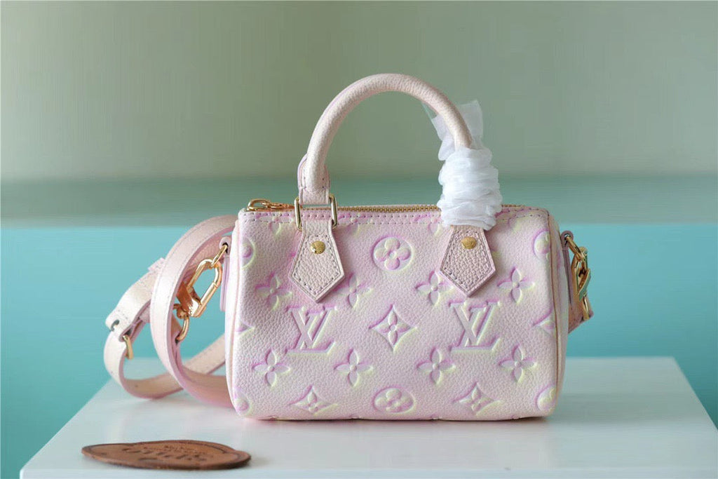 Louis Vuitton Nano Speedy Monogram Empreinte Pink For Women,  Shoulder And Crossbody Bags 16cm/6.3in Louis Vuitton M81508