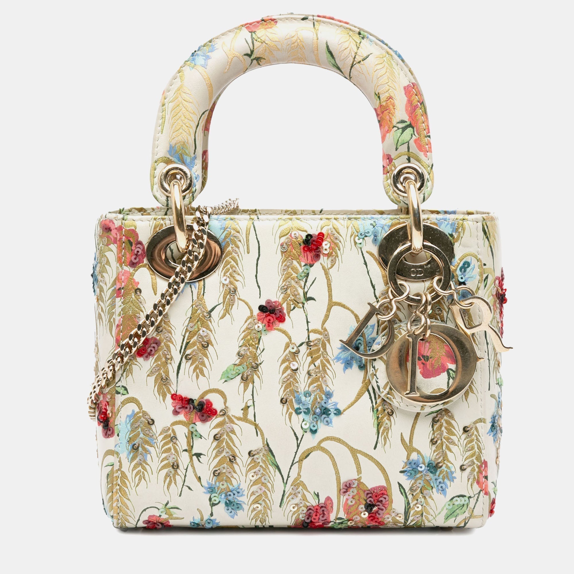 Mini Hibiscus Embroidered Lady Dior