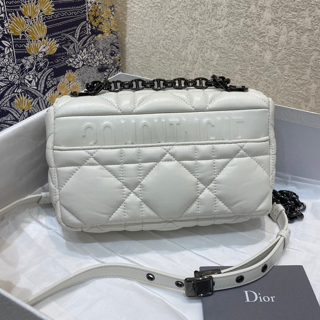 Mini Caro Bag Latte Matte Padded Macrocannage, Latte White, For Women WomenÃ¢â‚¬â„¢s Handbags, Crossbody Bags, 20cm CD