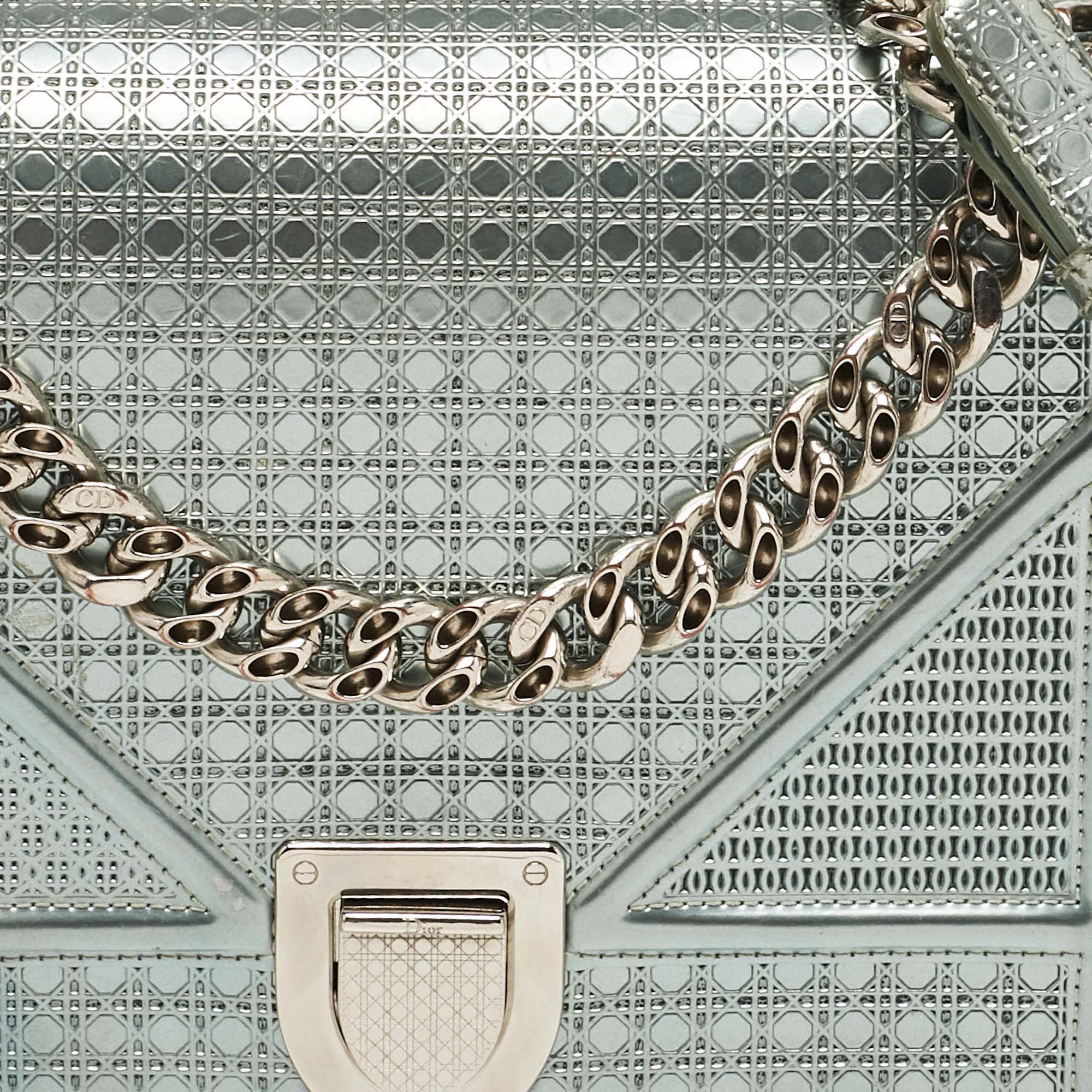 Dior Light Green Cannage  Leather Medium Diorama Flap Shoulder Bag