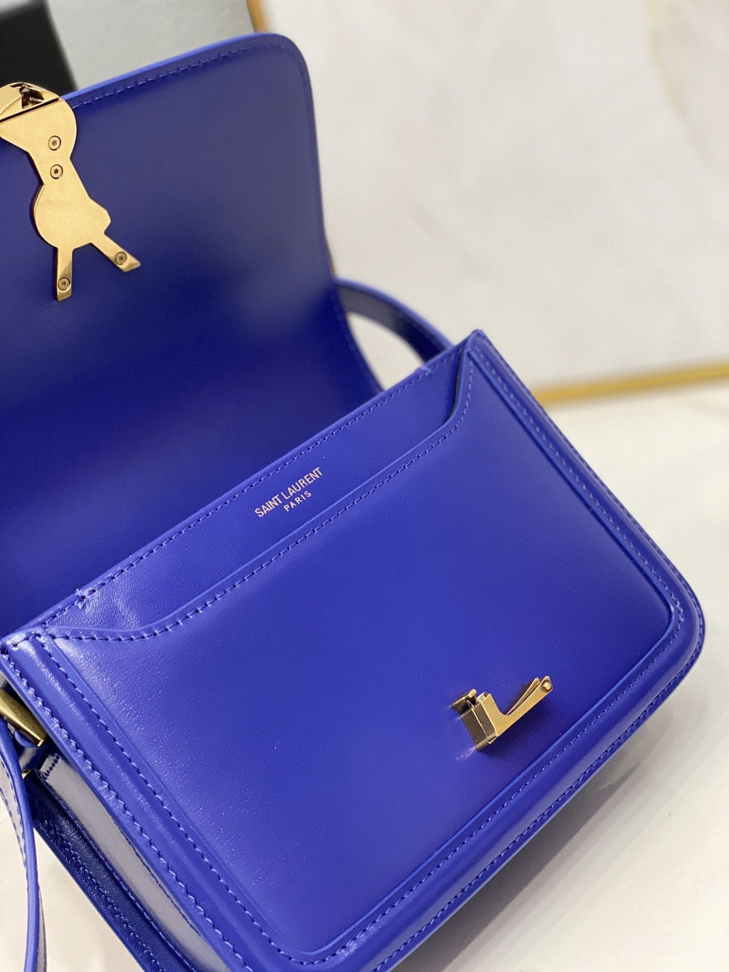 YSSL Solferino Small Satchel In Box Navy Blue For Women Â 7in/19cm YSLÂ 